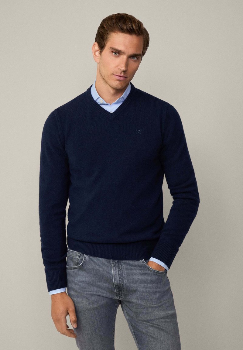 Hackett London V NECK - Maglione - midnight blue