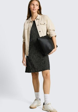 TOM TAILOR DENIM Robe de jour - black beige stripe