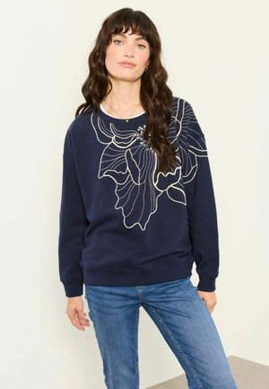 FatFace, FLOWER EMBROIDERY CREW SWEAT TOP - Sweatshirt - navy