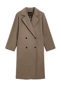 DOUBLE-BREASTED - Classic coat - dark brown