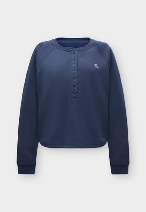 Abercrombie & Fitch, APAC ICON HENLEY WEBEX  - Sweatshirt - dark blue