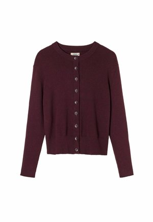 FatFace, KNITTED BUTTON FRONT CARDIGAN - Cardigan - burgundy red