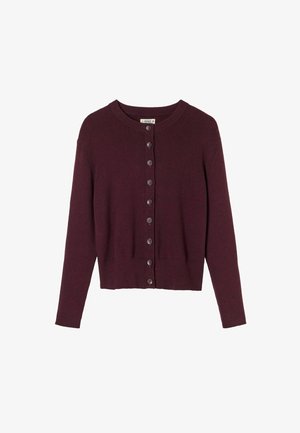 FatFace, KNITTED BUTTON FRONT CARDIGAN - Cardigan - burgundy red