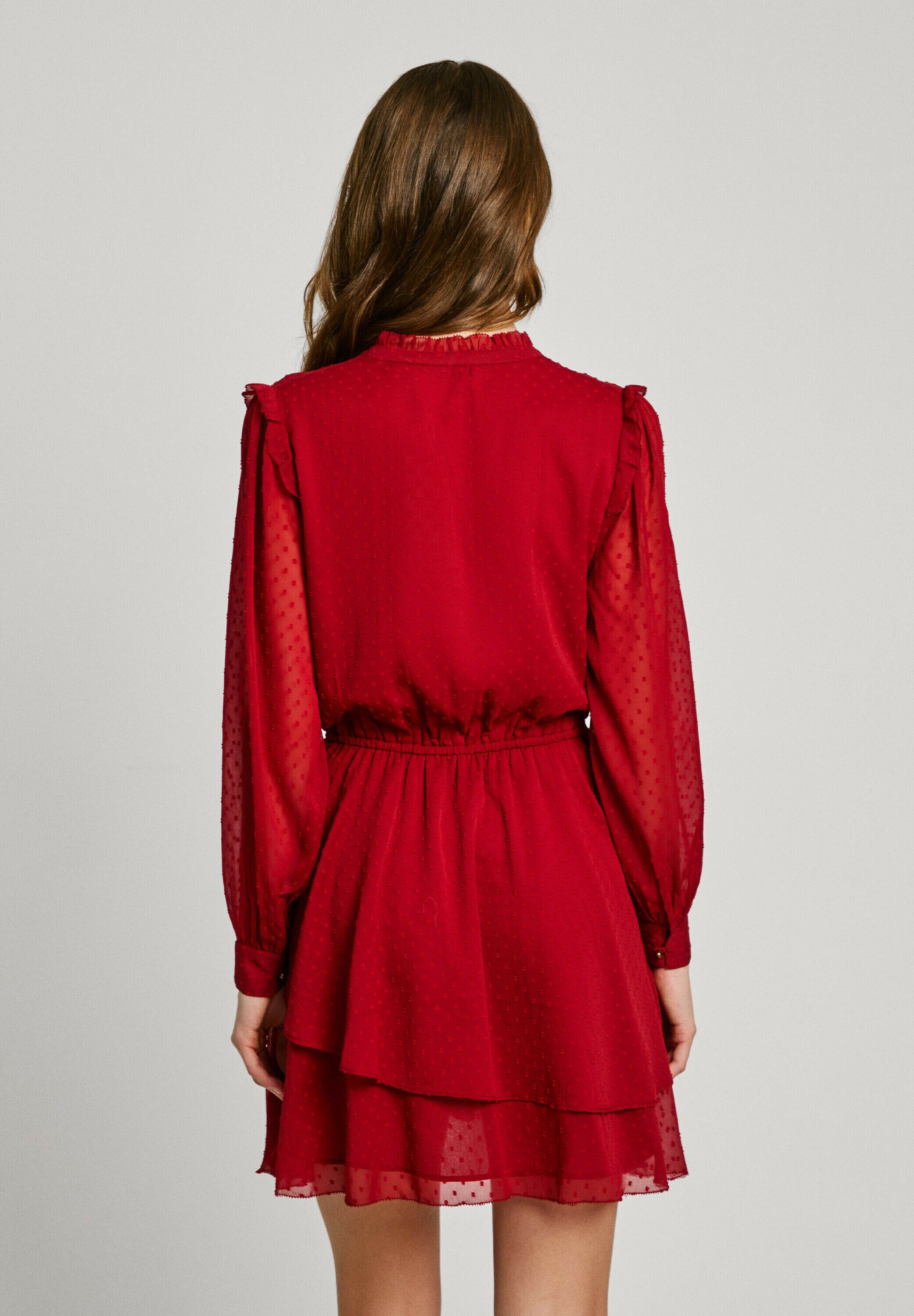 Pepe Jeans London Kleid 'Dorothy' – Ärmelloses Midikleid Mit Rüschen In Burnt Red, Größe Medium