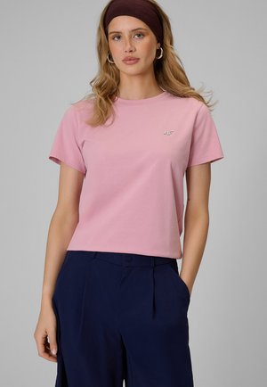 4F, 4F T-SHIRT REGULAR GŁADKI DAMSKI - Basic T-shirt - light pink