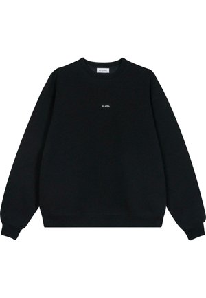 Zwarte sweatshirt van een katoenmix, met een ronde hals en lange mouwen. Kleine "OH APRIL" label op de borst. Vlotte textuur.