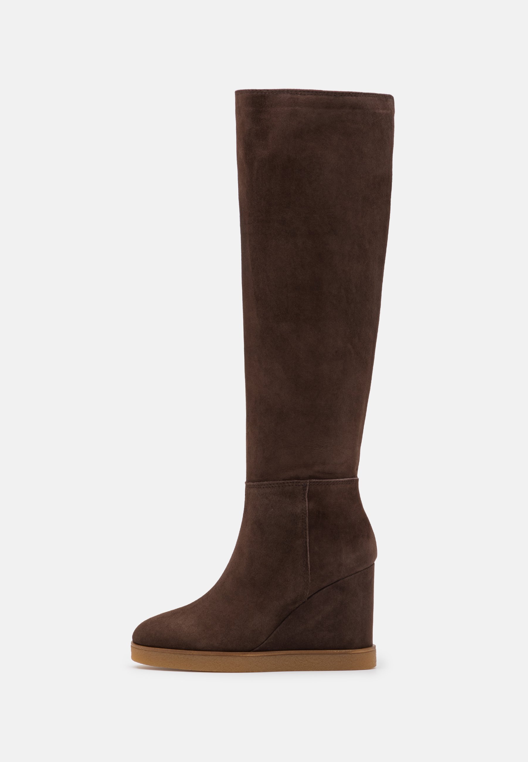 Off white overknee laarzen met blokhak | Silhouette