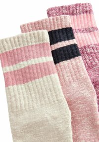 Next STRIPE CUSHION 3 PACK WITH ARCH SUPPORT - REGULAR FIT - Strumpor - pink oatmeal