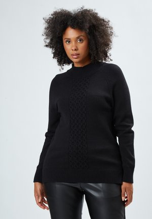 FANCY RAGLAN SLEEVE - Striktrøje - black
