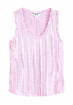Next REGULAR FIT - SOFT TOUCH SLEEVELESS SCOOP NECK STRIPED - Top - pink white stripe
