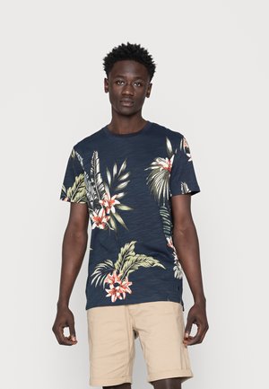 JPRBLATROPIC TEE CREW NECK - Triko s potiskem - navy blazer