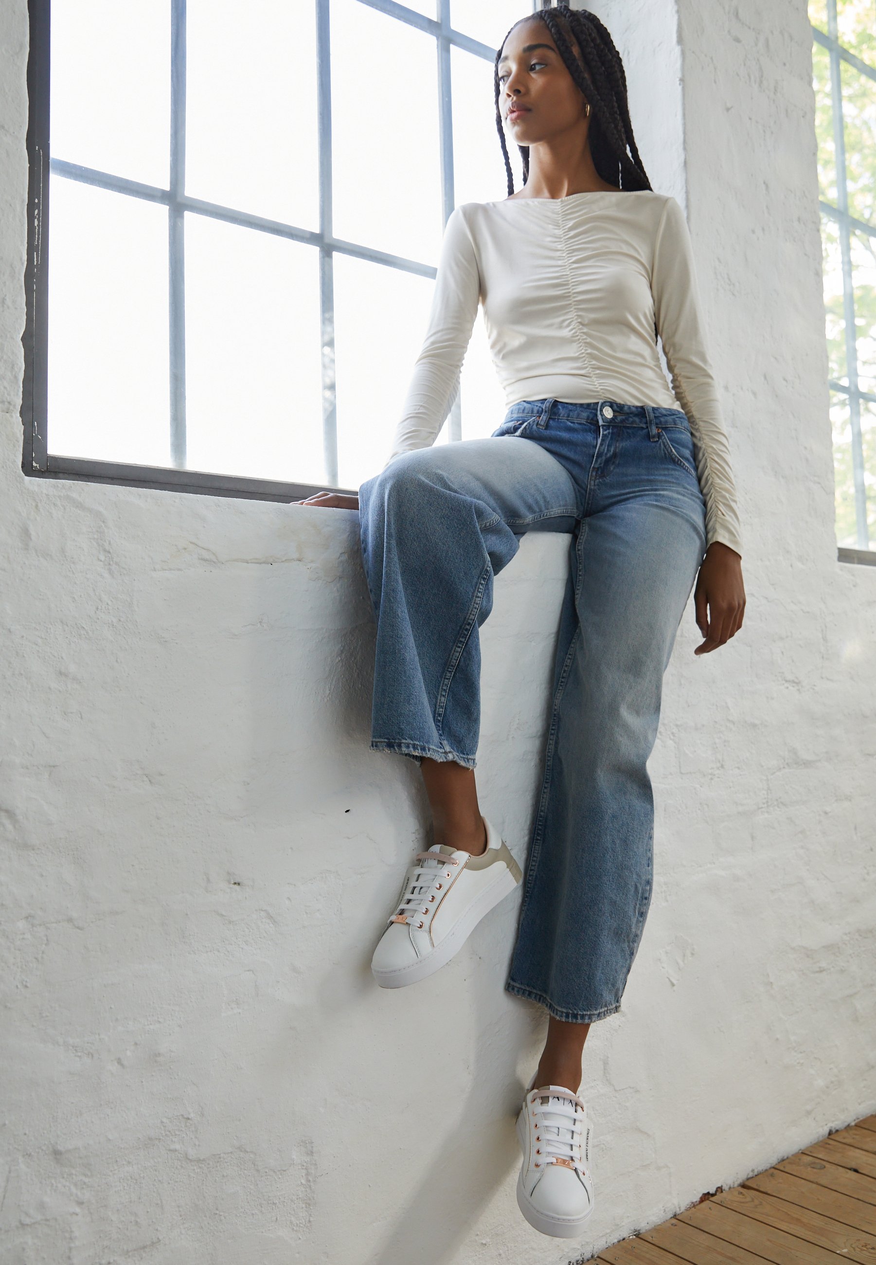 Armani Exchange Sneakers basse - white/rose/bianco - Zalando.it
