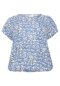 Kaffe Curve JENN - Blúzka - blue white graphic animal