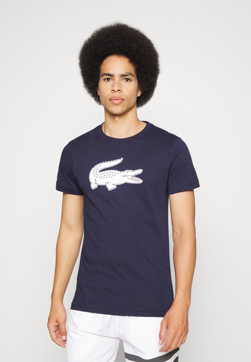 Lacoste Sport - PRINTED SPORTS T-SHIRT - T-shirt med print - navy blue/white, Förstora