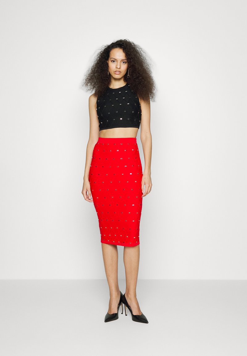 Damen Jeansröcke | Elisabetta Franchi WOMAN'S SKIRT Bleistiftrock rosso fuoco/rot - YQ99563 Damen Jeansröcke | Elisabetta Franchi WOMAN'S SKIRT Bleistiftrock rosso fuoco/rot - YQ99563