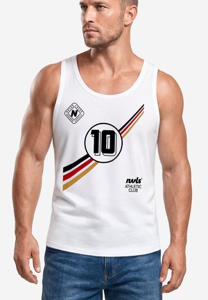 Neverless, TANKTOP HERREN MIT GRAFIK-PRINT - FUSSBALL DESIGN GERMAN TRIKOT- - Top - weiß
