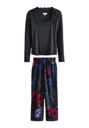 PRINT - REGULAR FIT SET - Nattøj sæt - charcoal floral