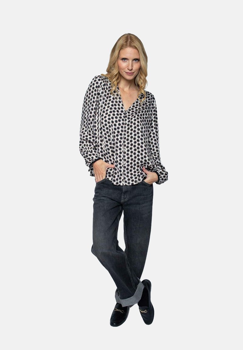 Emily van den Bergh Bluse - black taupe dots