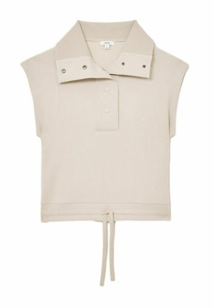 Reiss, REGULAR FIT - PHOEBE PREMIUM INTERLOCK SLEEVELESS COLLARED TOP . - Tricou basic - neutral