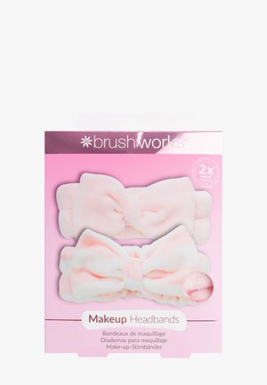 BRUSHWORKS MAKEUP HEADBANDS - 2 PACK - Hiusasuste - pink & white