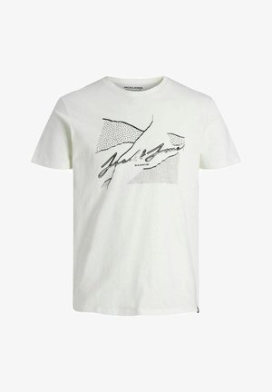 JORRON TEE CREW NECK - T-shirt z nadrukiem - cloud dancer