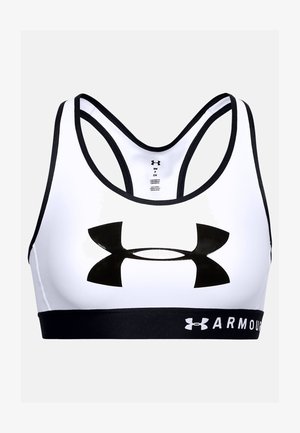 Under Armour MID KEYHOLE GRAPHIC - Sport-BH mit starker Stützkraft - white