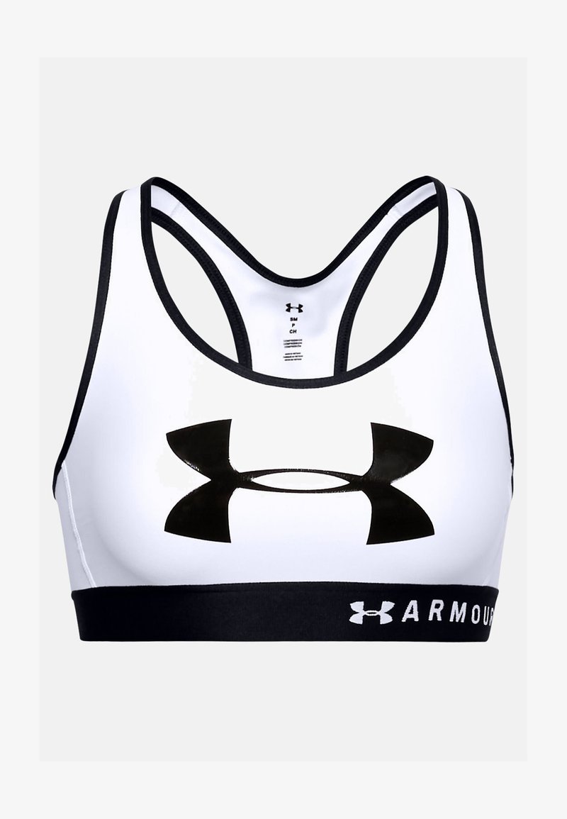 Under Armour MID KEYHOLE GRAPHIC - Reggiseno sportivo con sostegno elevato - white