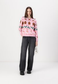 Pieces PCJOLLY XMAS O NECK PULLOVER - Džemperis - prism pink