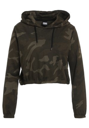 Urban Classics CROPPED - Hoodie - olive