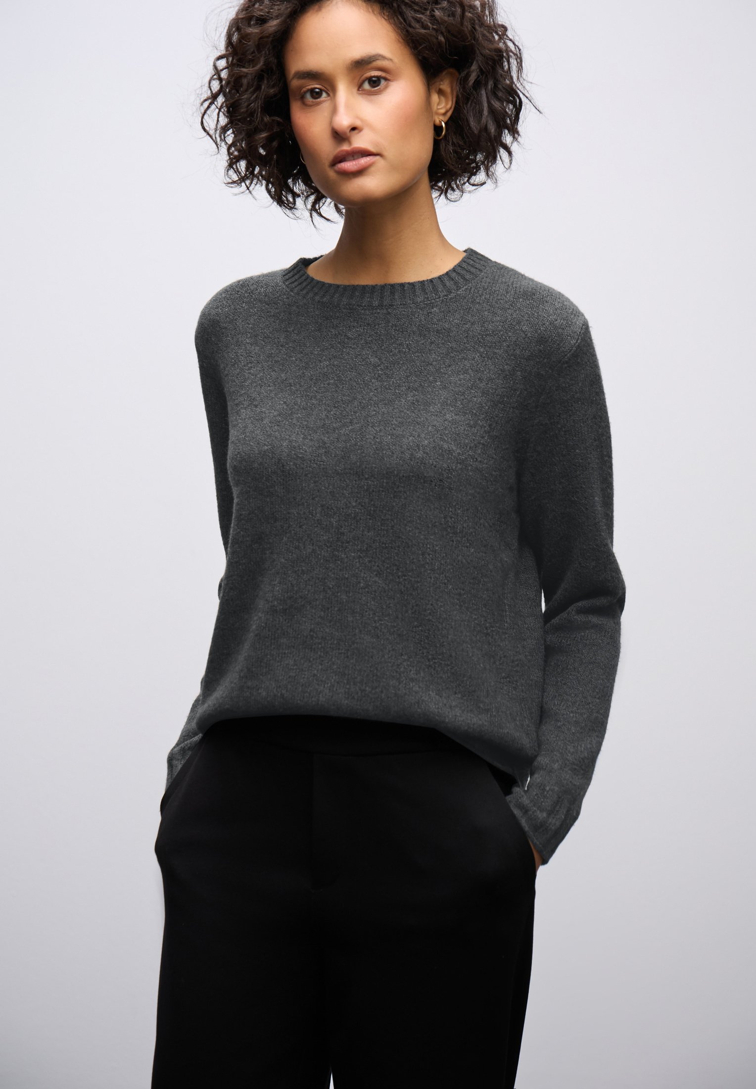 Street One RUNDHALS Strickpullover grau/grau-meliert Zalando