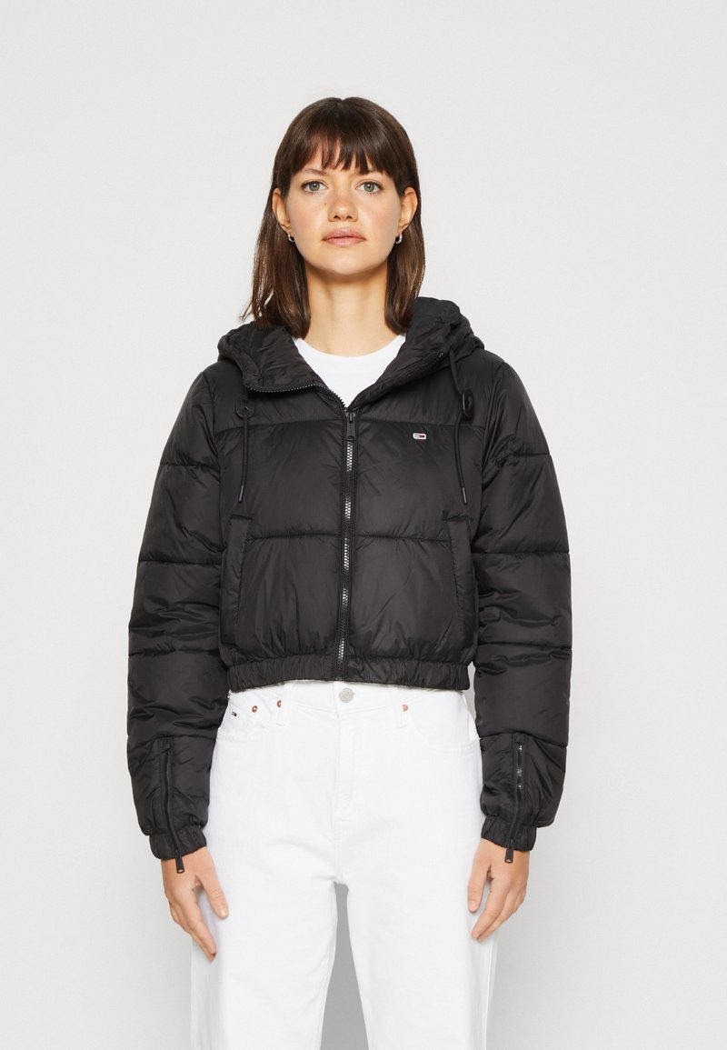 Tommy Jeans TJW HOODED PUFFER - Vinterjakke - black
