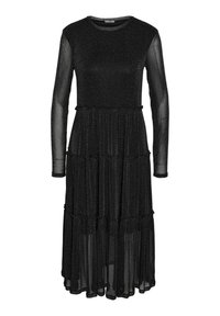 SHIMMY LS LAYER FRILL JRS - Vestido de cocktail / Vestido de festa - black detail silver lurex