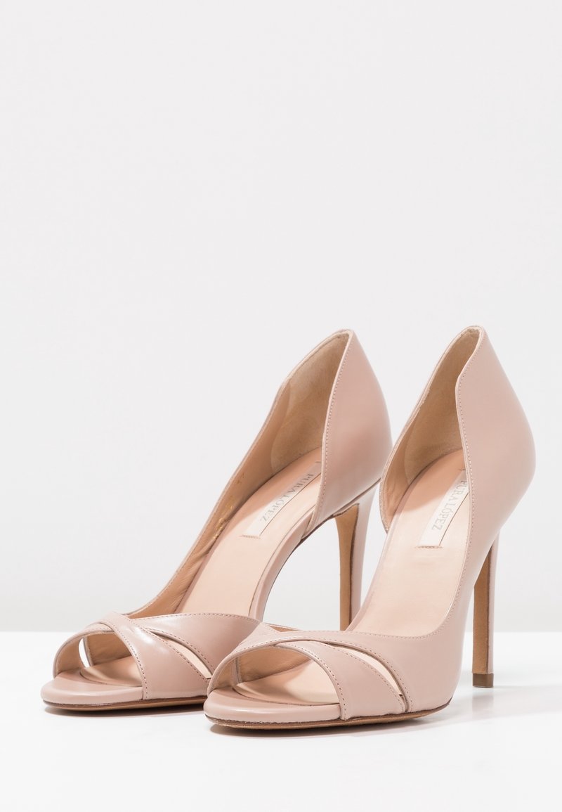 Pura Lopez Zapatos de tacón con punta abierta nude (Segunda
