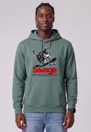 watapparel, SAVAGE CAT UNISEX - Hoodie - green bay