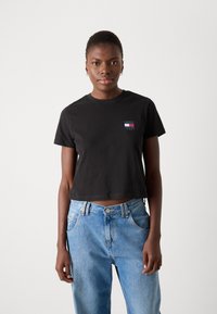 Tommy Jeans US FLAG TEE - T-shirt med print - black
