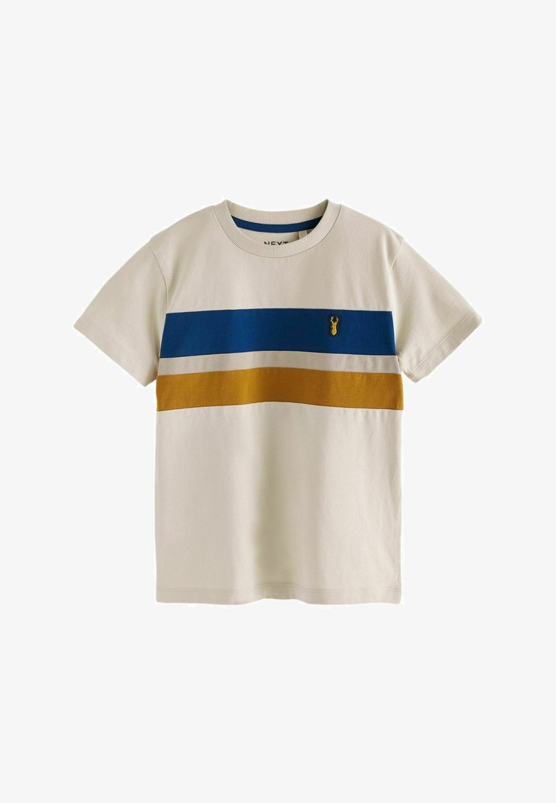 Next BLOCK SHORT SLEEVE - T-shirts print - ecru navy tan