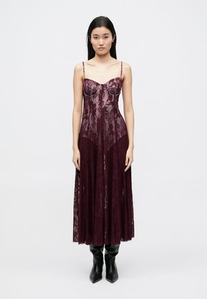 UNDERWIRE MIDCALF DRESS BODYSUIT - Cocktail φόρεμα / Φόρεμα για πάρτι - plum/white