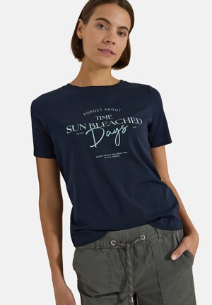 Cecil, T-SHIRT MIT BOAT NECK UND WORDING ARTWORK - T-shirt imprimé - universal blue