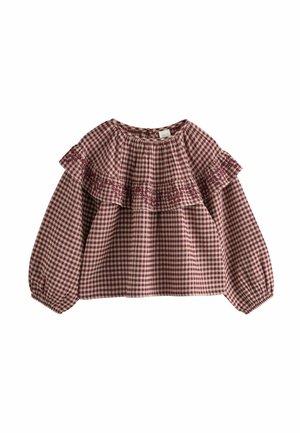 Next, CHECK RUFFLE BLOUSE - Camicetta - chocolate brown