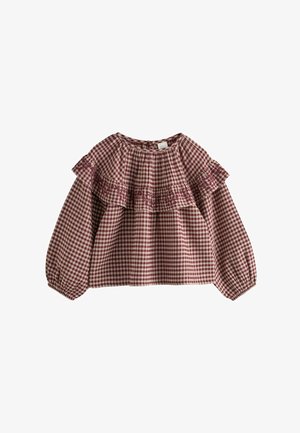 Next, CHECK RUFFLE BLOUSE - Blúzka - chocolate brown