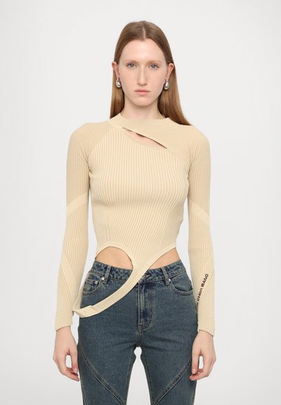 Feng Chen Wang DECONSTRUCTED LOGO  - Langærmet T-shirt - beige
