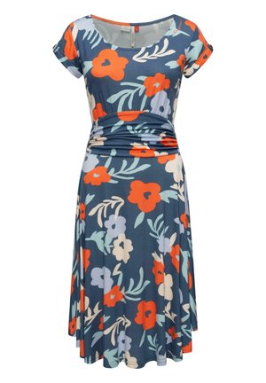 SOMMER VONE FLOWERS - Jersey dress - petrol