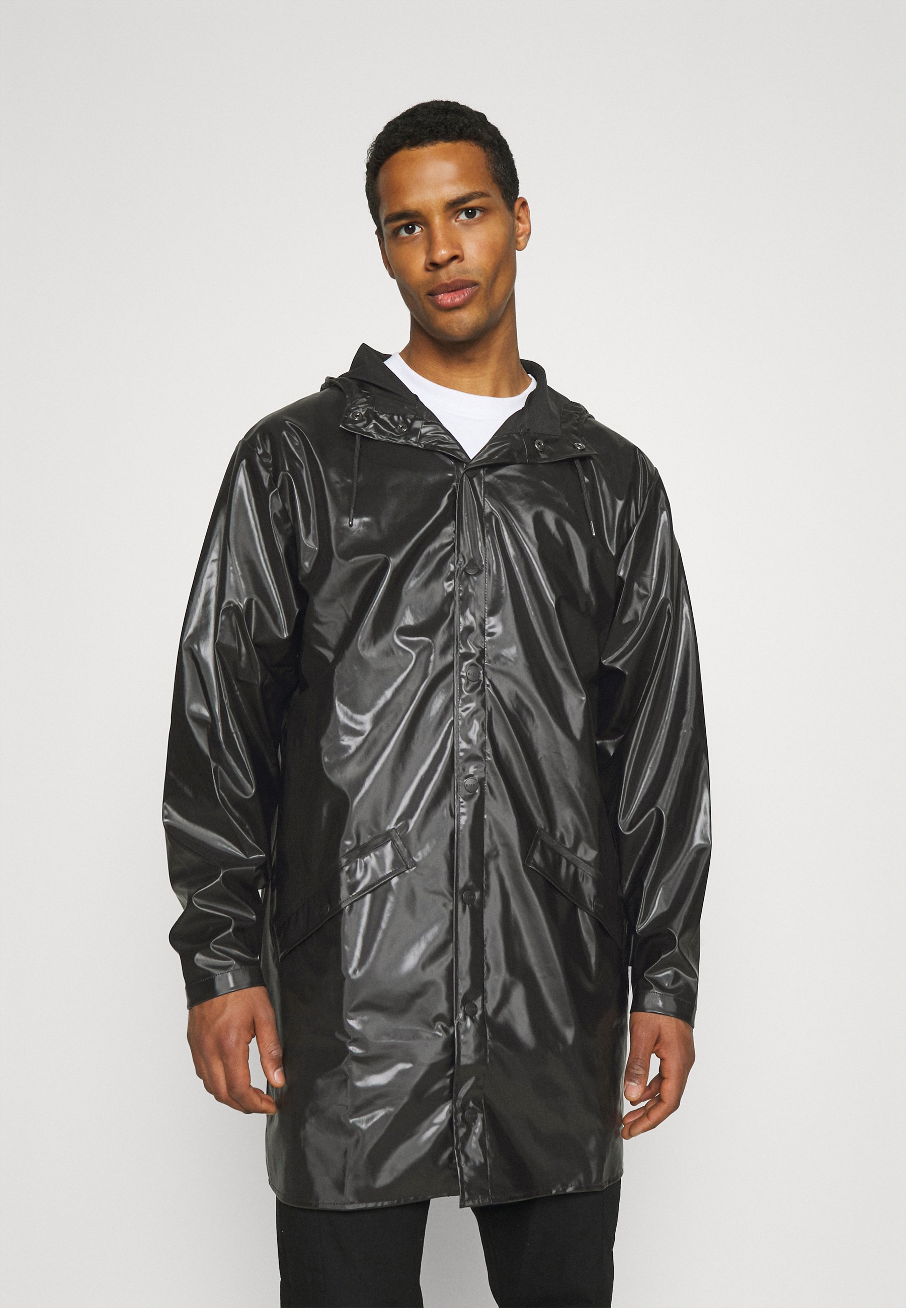 rains long waterproof jacket
