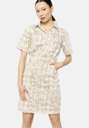 SNAKE PRINT - Denimové šaty - lt beige