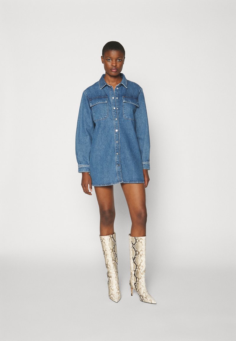 FRAME THE ALINE SHIRT DRESS - Denim dress - brisk/blue denim - Zalando