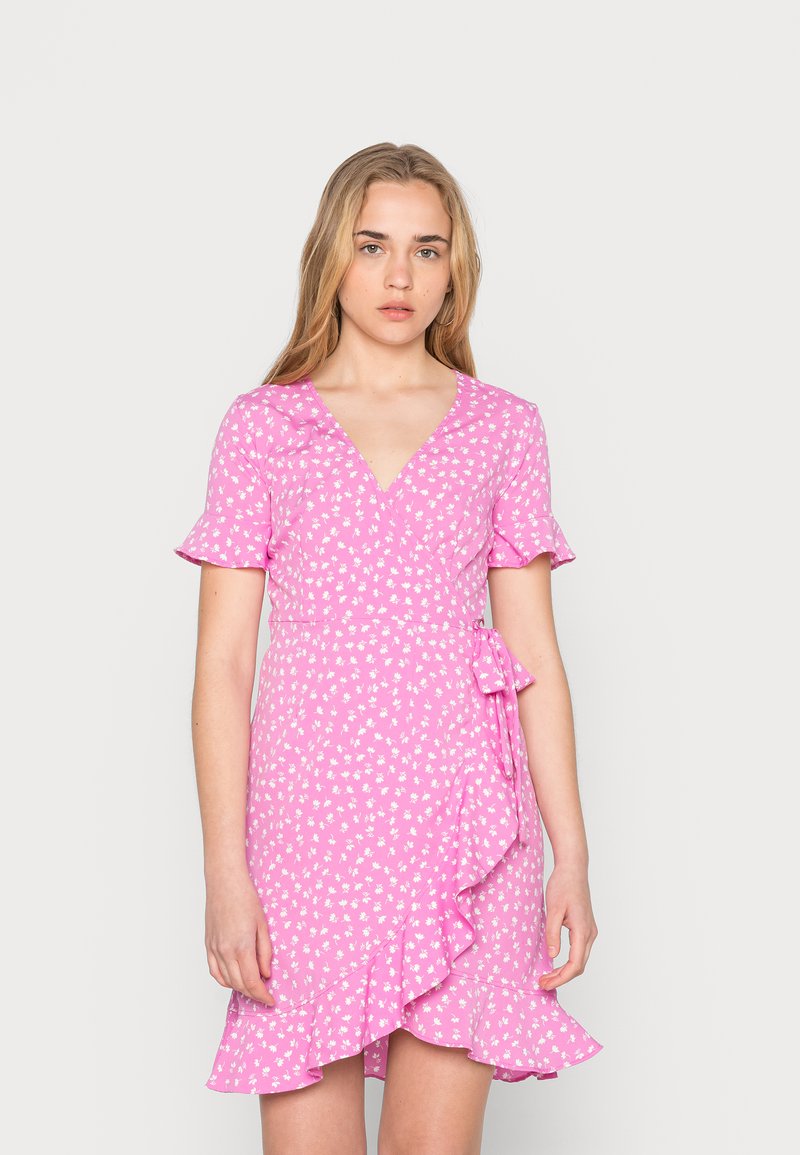 ONLY ONLOLIVIA WRAP DRESS - Vestido de dia - opera mauve/fiona ditsy