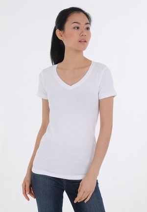 FAVORITE V NECK - Basic T-shirt - white