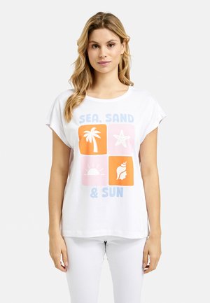 MIT RUNDHALSAUSSCHNITT  - T-Shirt print - light pink print