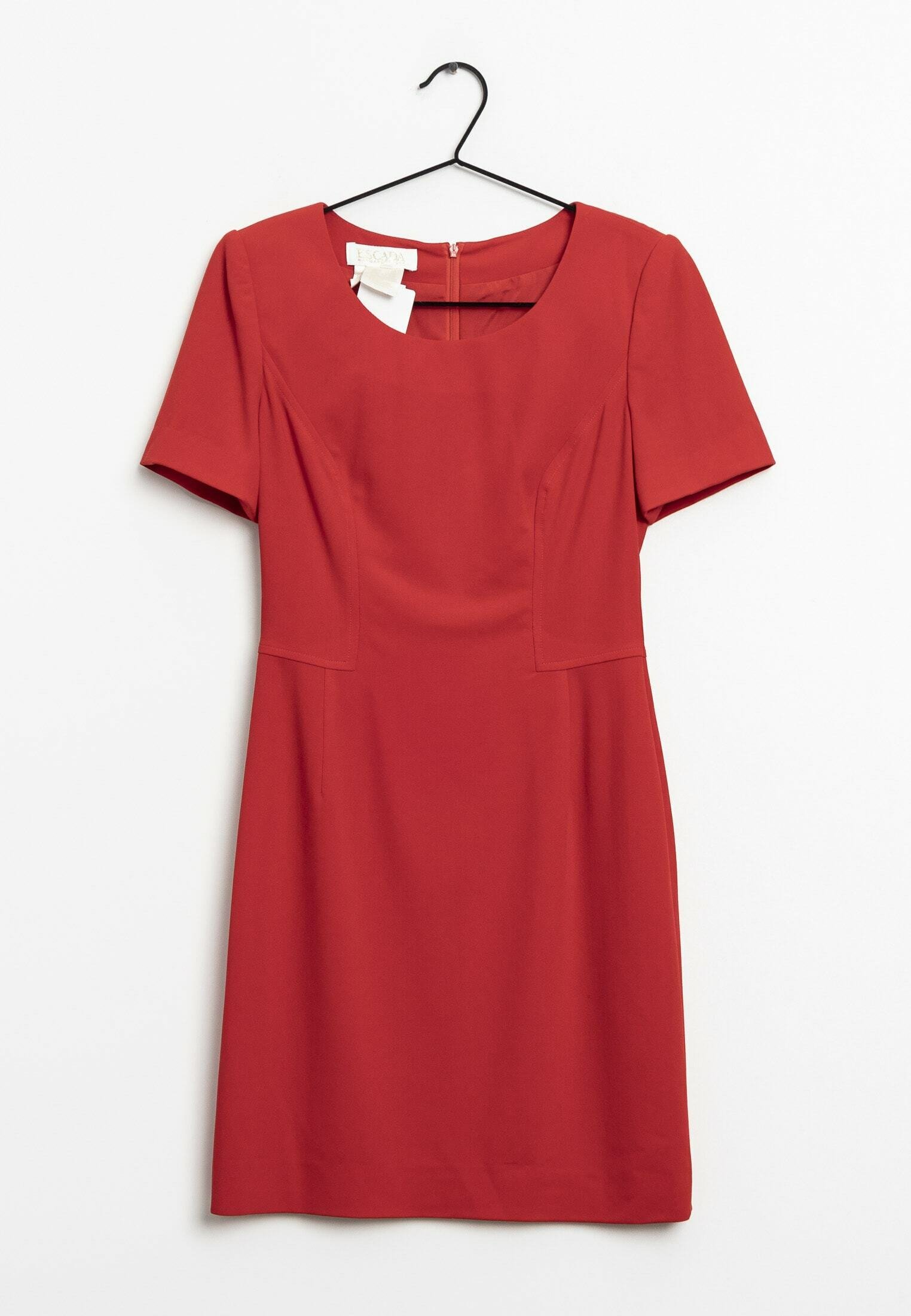 open lace back dress 1980s Escada Red & White Polka Dot Dress, Sz. S