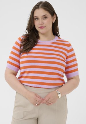 KCLIZZY STRIPED PULLOVER - Nyomott mintás póló - lupine   orange stripe